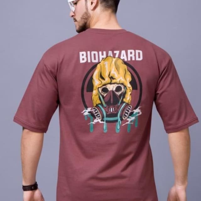 Burgundy, Black, Yellow, Teal, White T-Shirt