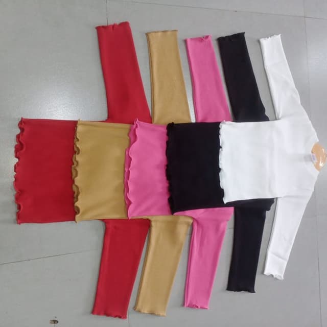 Red, Gold, Pink, Black, and White Tops with matching sleeves