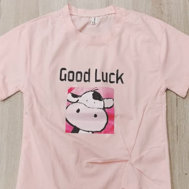 Light Pink, Black, White T-shirt