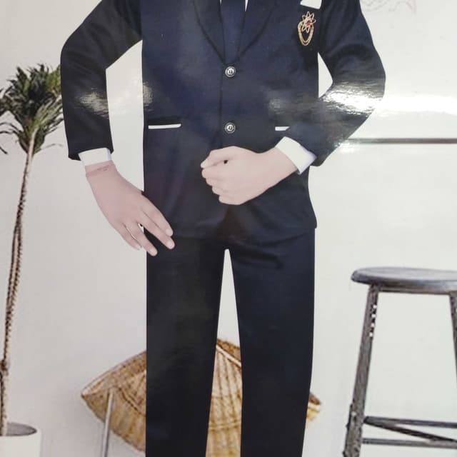 Navy Blue, White Suit