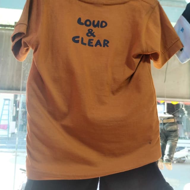 Mustard Yellow and Navy Blue T-shirt