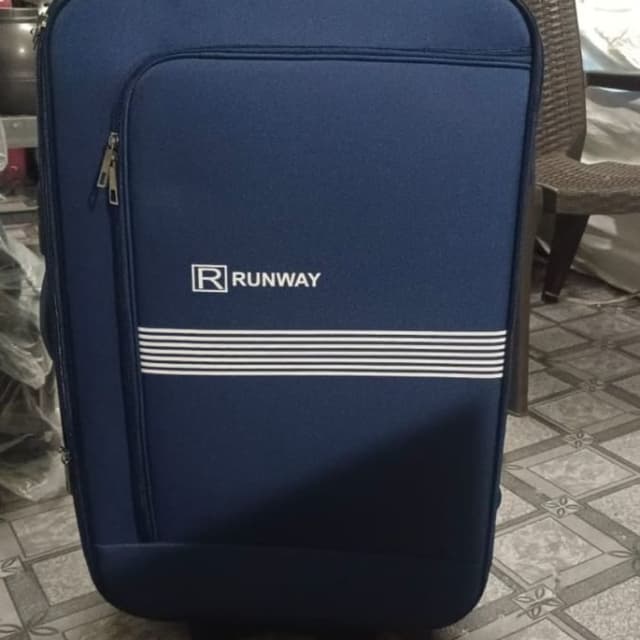 Navy blue and white Suitcase