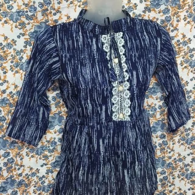 Navy Blue and White Top