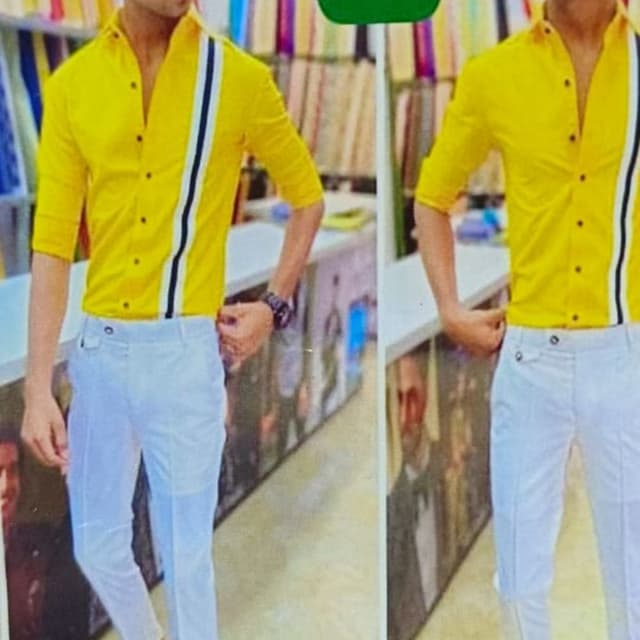 Yellow, White, Black Shirt and Pants