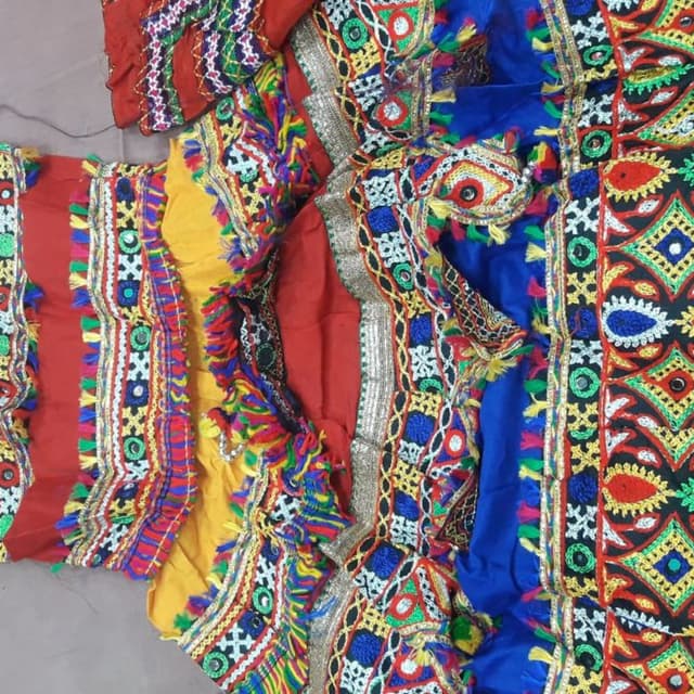 Red, Yellow, Blue, Green, White, and Gold accents Dress or Garment set