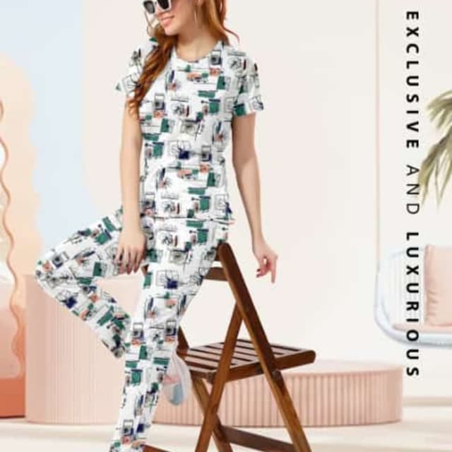 White, Green, Blue, Orange Pajama Set