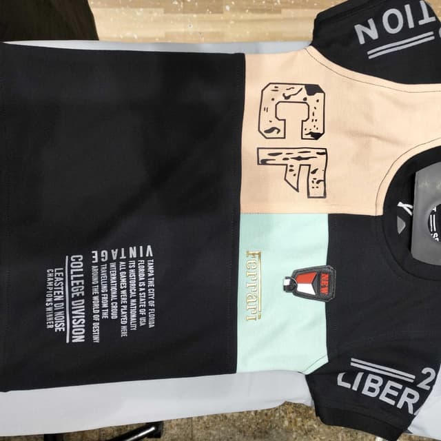 Black, Beige, Light Green T-shirt