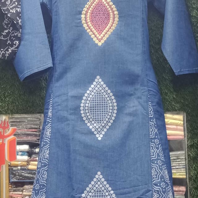 Blue, Pink, Gold, White Kurti