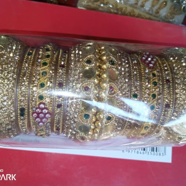 Gold, Red, Green Bangles