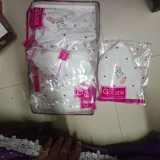 White with pink accents Underwear Set