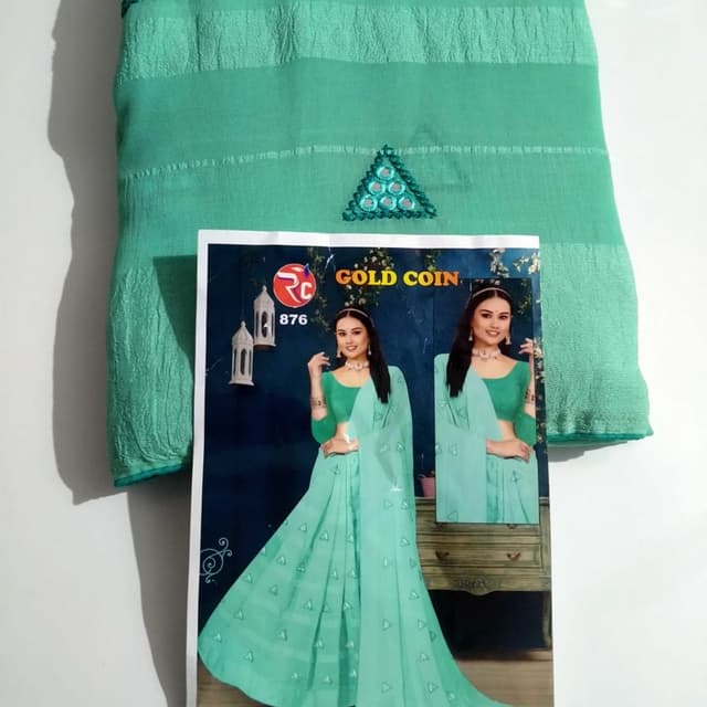 Aqua green Saree