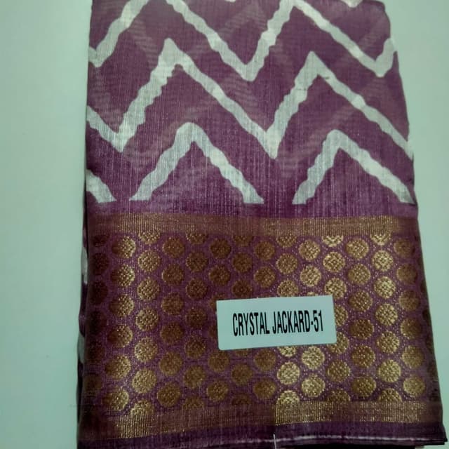 Purple, White, and Gold Saree