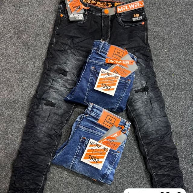 Black and Blue Denim Jeans