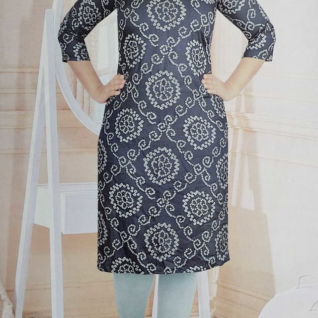Navy blue and white Kurti