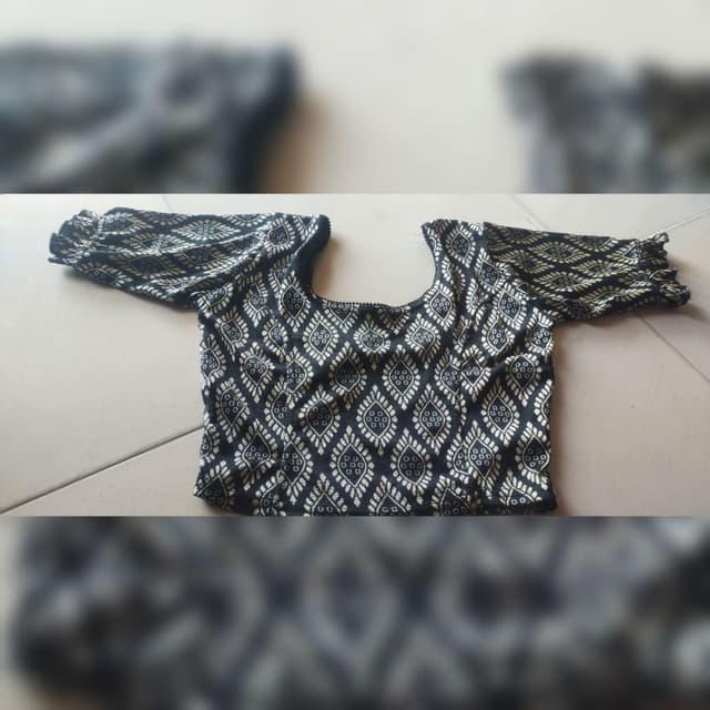 Black and White Blouse