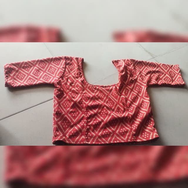 Red and Cream Blouse