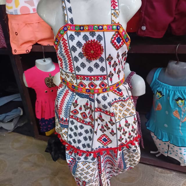 White, red, blue, yellow, and green Dress