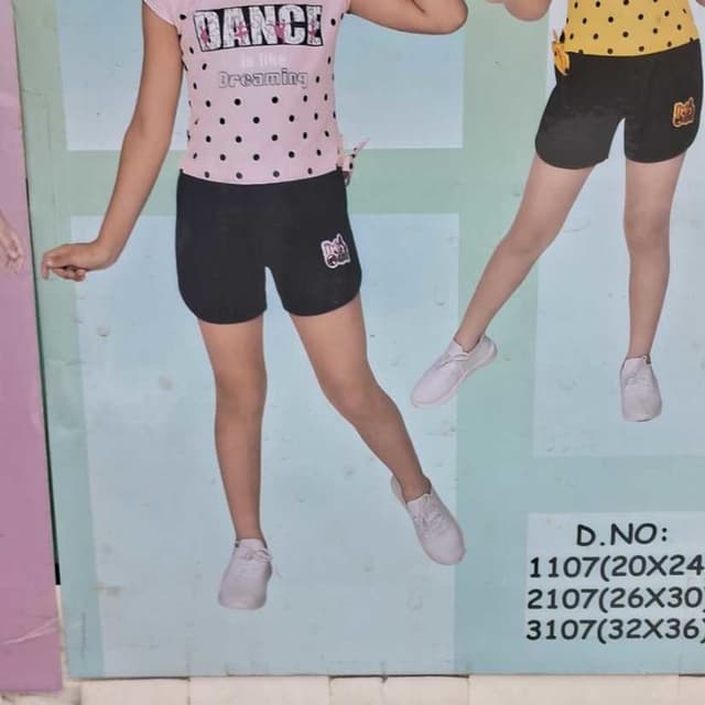 Pink, Black, White Shorts set