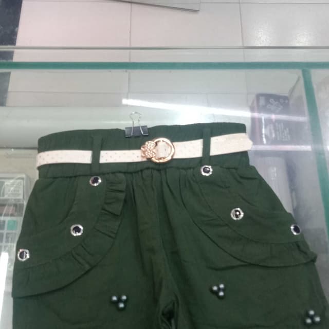 Green and White Shorts