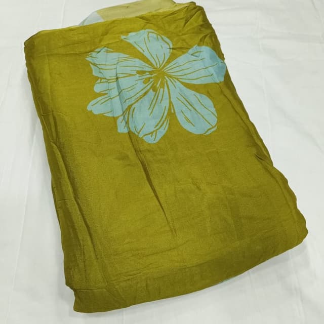 Olive green and light blue Fabric/Textile