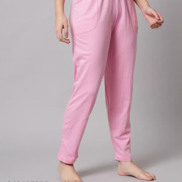 Pink cotton ladies pant 