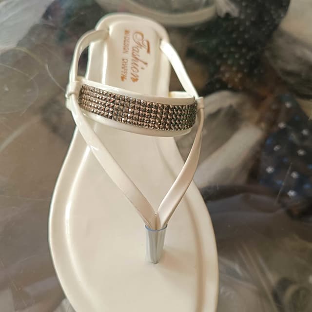 White, Silver Sandals