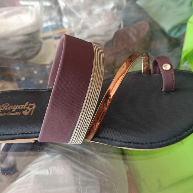 Burgundy, Black, Gold, Copper Sandals