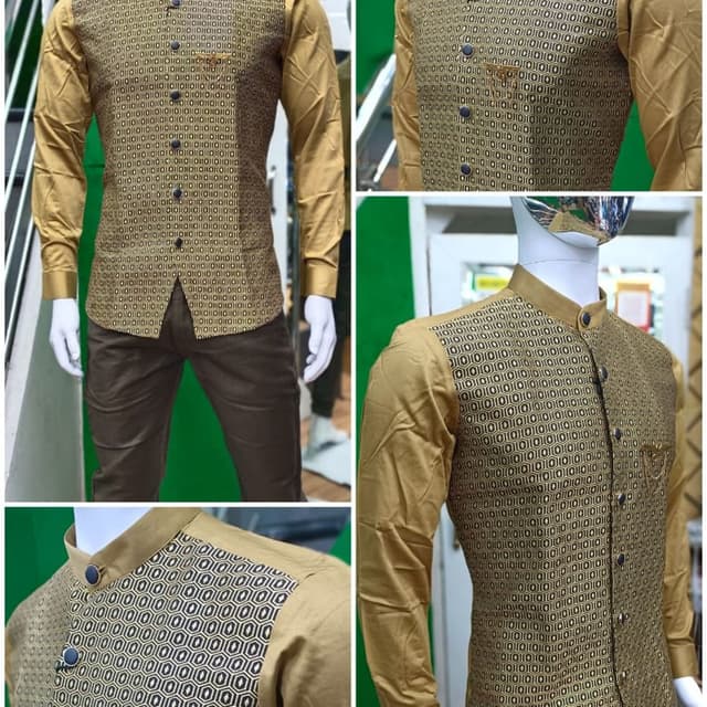 Gold and Black Shirt and Waistcoat Set