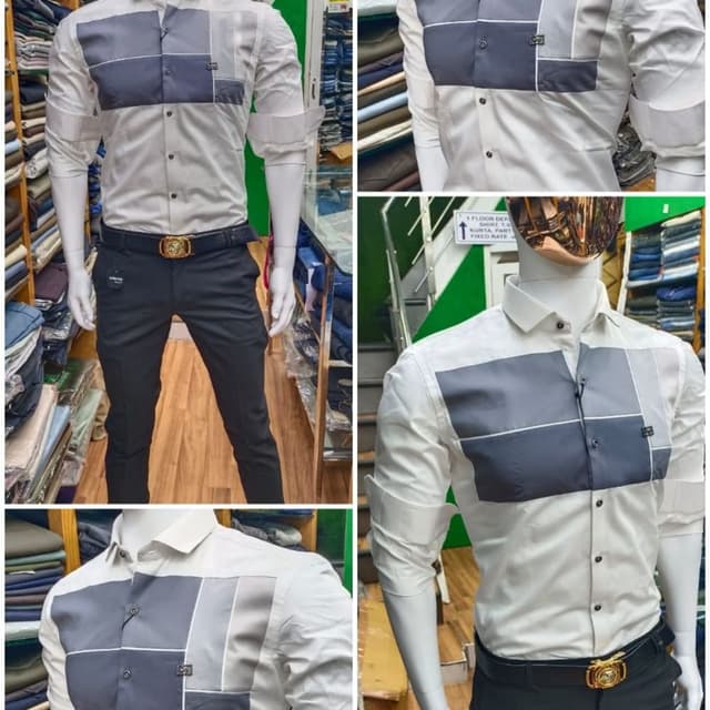 White, Gray Shirt