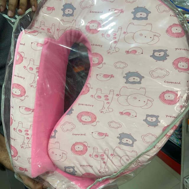 Pink, White, Gray, Light Green Nursing Pillow