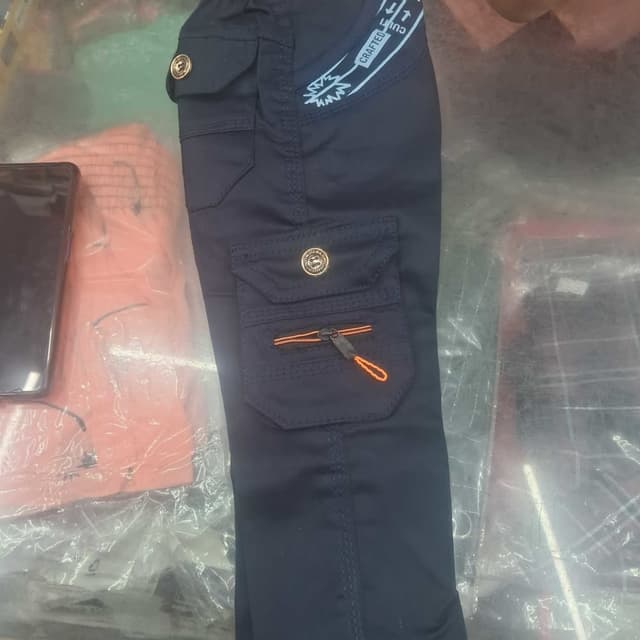 Navy Blue with Gold and Orange accents Cargo Pants