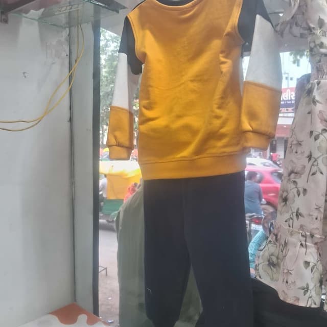 Mustard Yellow, Black, White, Navy Blue Tracksuit