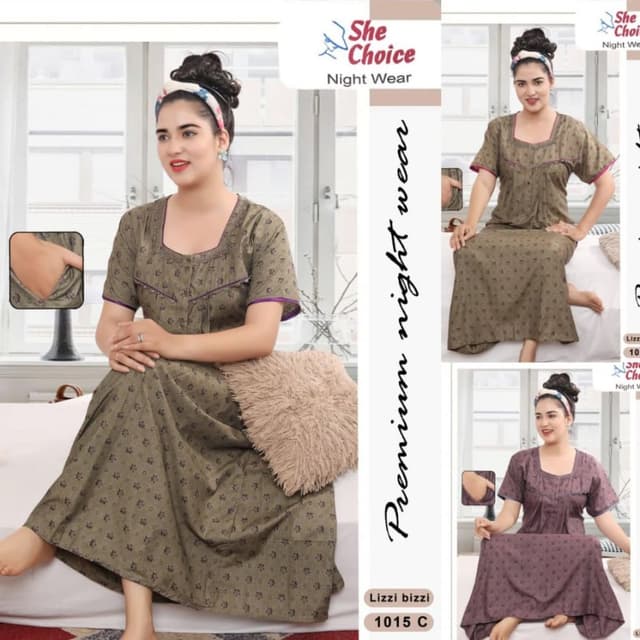 Olive green with purple accents Nightgown