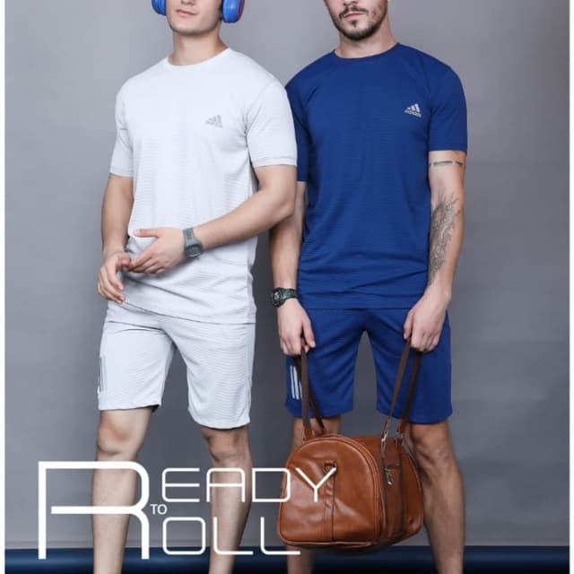 Light grey and Blue T-shirt and Shorts