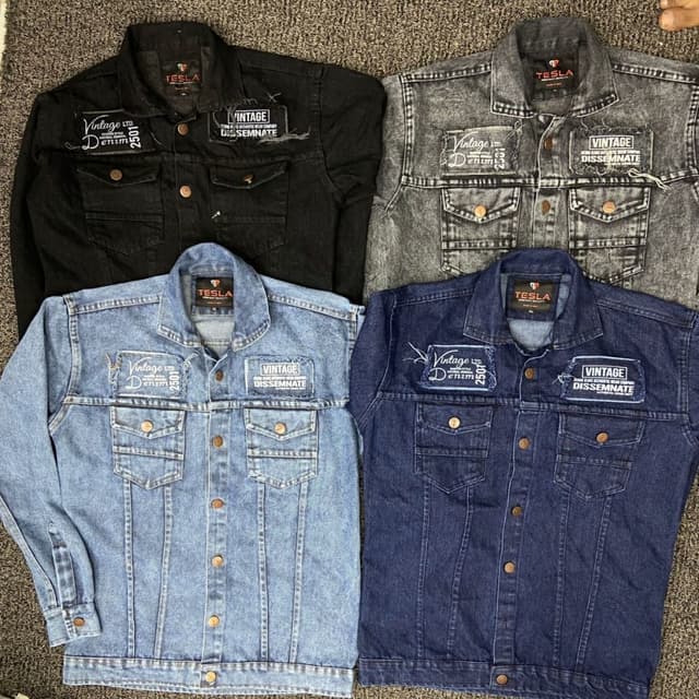 Black, Gray, Blue (various shades) Jacket