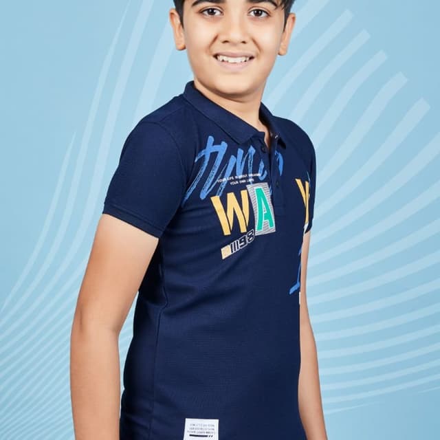 Navy blue, White, Green, Yellow Polo T-shirt