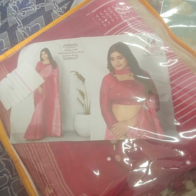 Red, White Saree