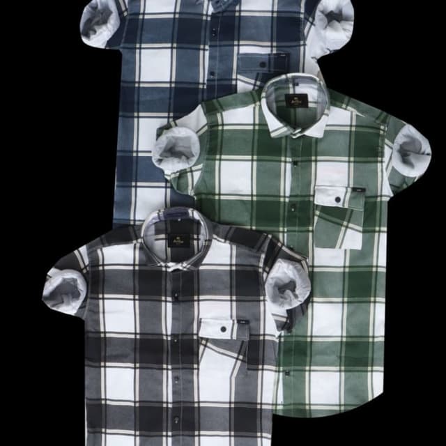 Black, White, Green, and Blue, with variations of these colors in each shirt. Shirt