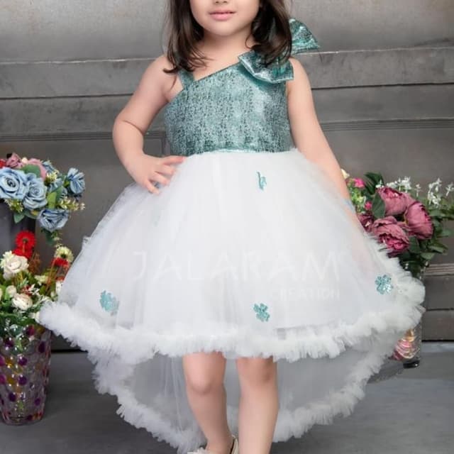 Teal and White Dress