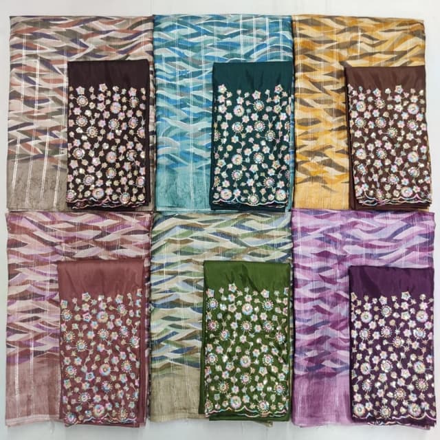 Cotton Saree with heavy blouse with Saree