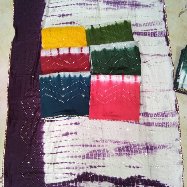 Batique Saree with siqwence work 