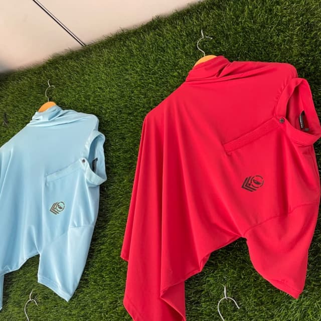 Red, Light Blue T-shirt