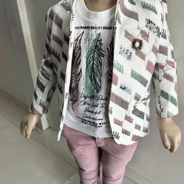 White and onion colour jacket set