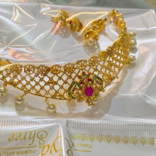 Gold, Red, Green, White Necklace