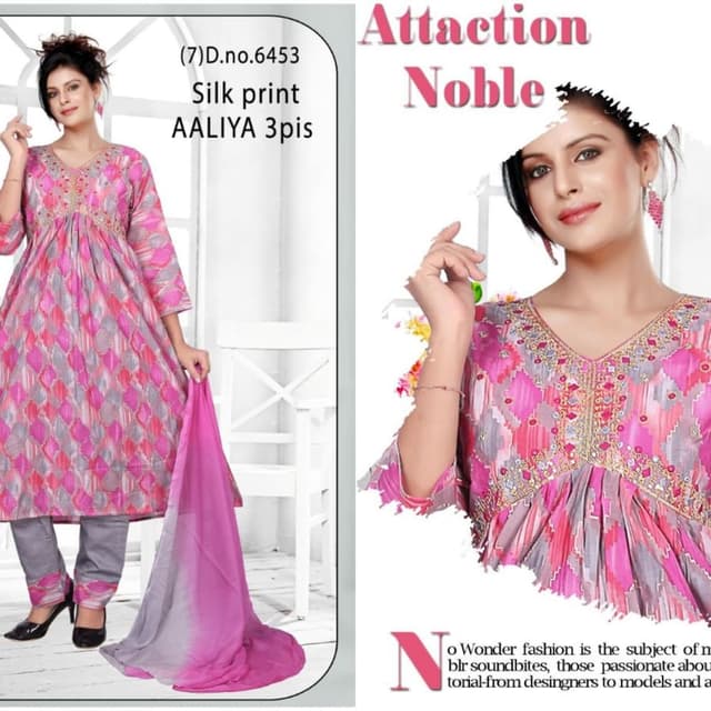 Pink, Grey Salwar Kameez