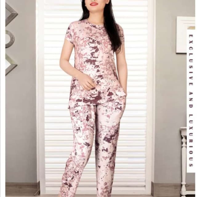 Pink, Burgundy, and White Pajama Set