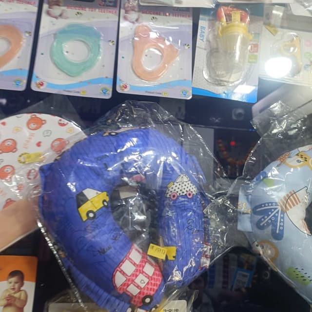 Blue, Yellow, Red, White Neck Pillow