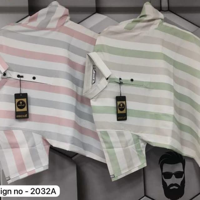 Pink, Grey, White and Green Shirt