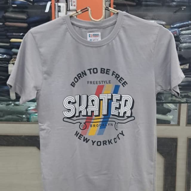 Gray with Multicolor Print T-shirt