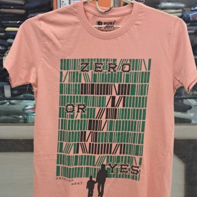 Peach, Green, Black T-shirt